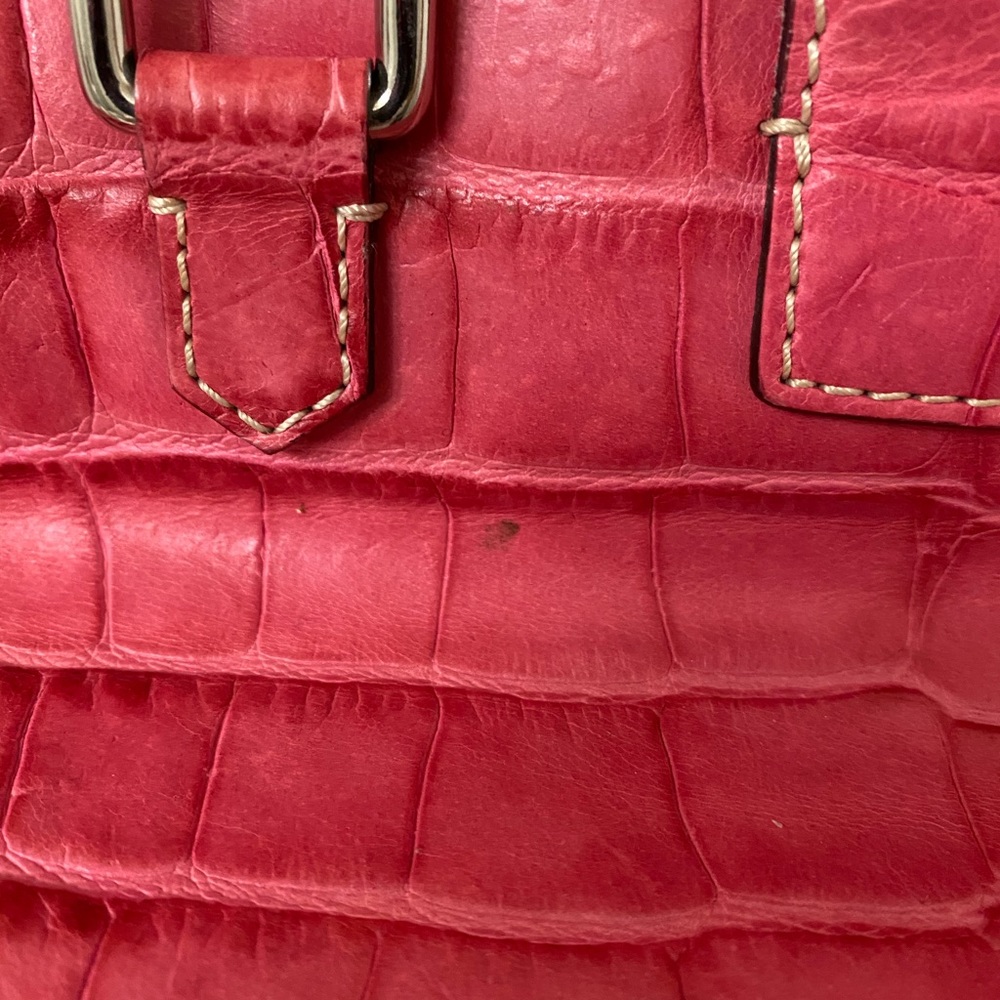 Dooney & Bourke Pink Croc Leather Shoulder Handbag - Picture 5 of 9